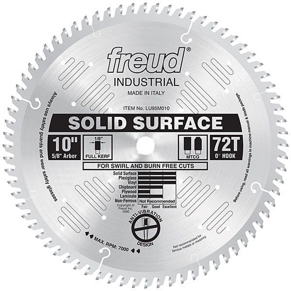 product: Freud LU95M010 Industrial Solid Surface Blade, 10