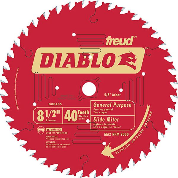 product: Freud D0840S Diablo Miter/Sliding Miter Blade, 8-1/2