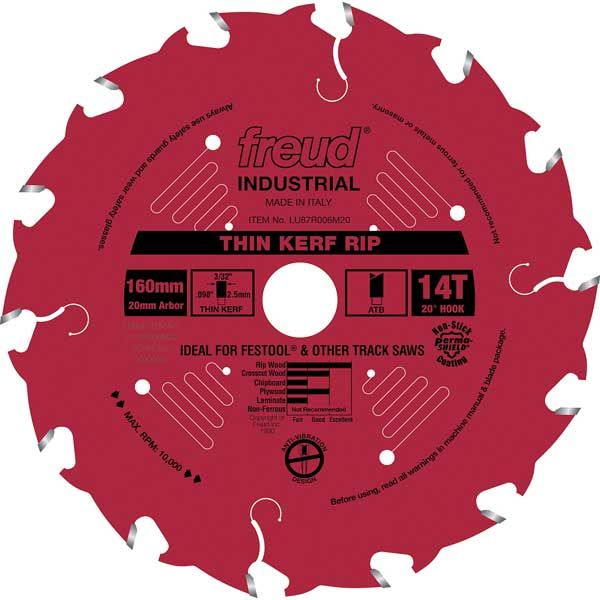 Lu87r006m20 Thin Kerf Ripping Blade With Red Perma-shield, 160mm Diameter, 20mm Arbor