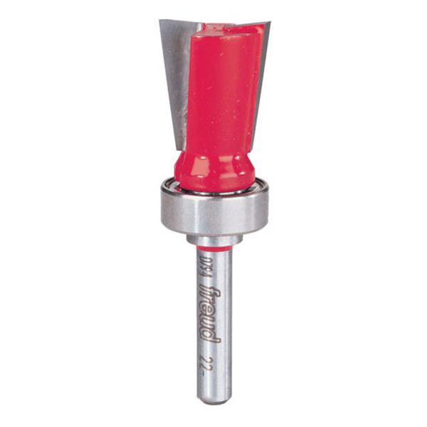 22-508 Dovetail Router Bit With Top Bearing 1/4" Sh 9/16" D 14 Degrees