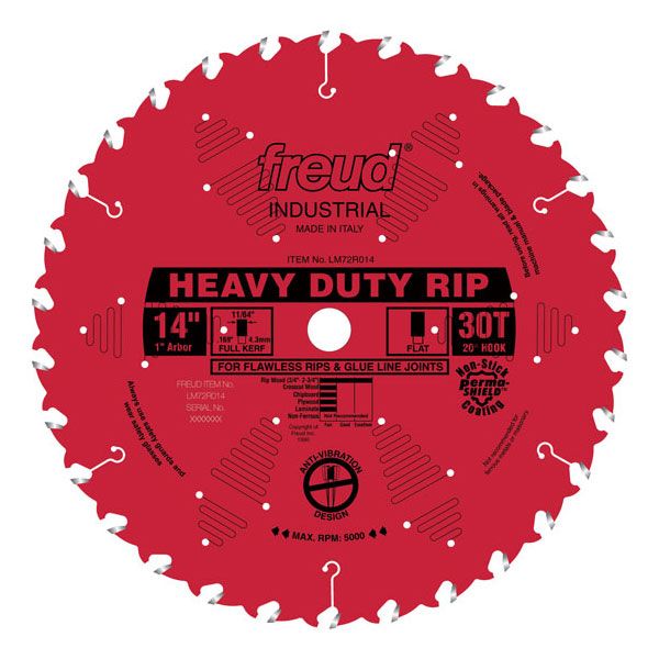 Lm72r014 Industrial Heavy Duty Ripping Blade (3/4" To 2-3/4") With Red Perma-shield, 14" Dia.