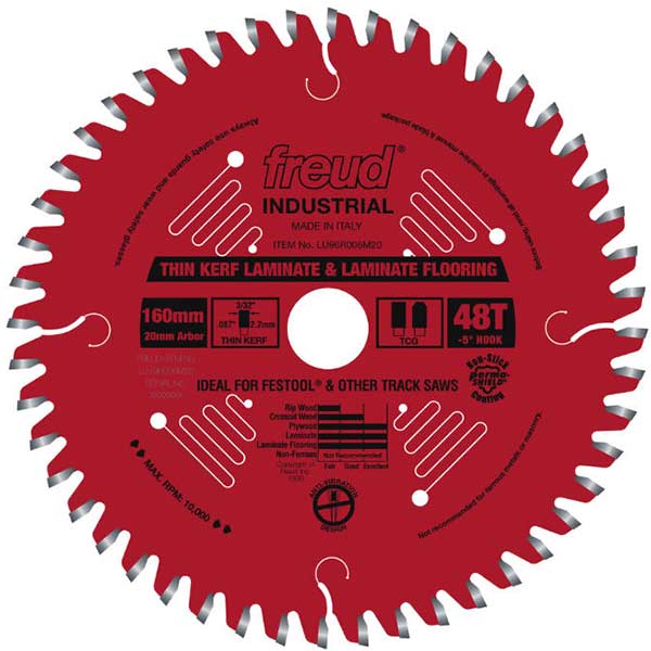 product: Freud Thin Kerf Double Sided Melamine Track Saw Blade shown