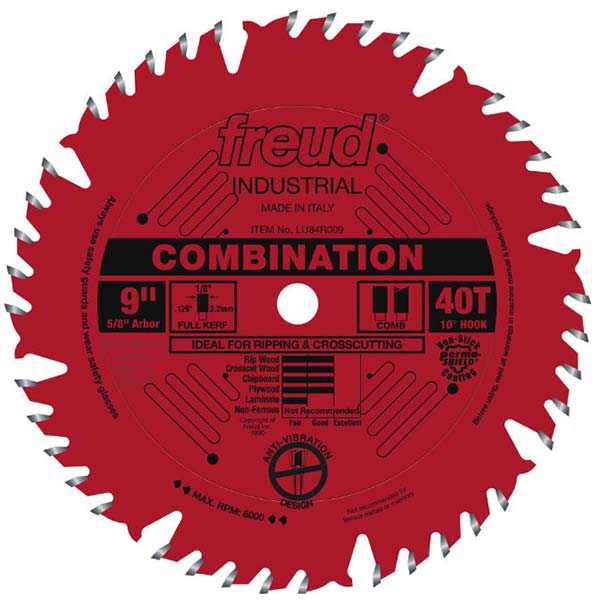 9" Full Kerf Combination Blade