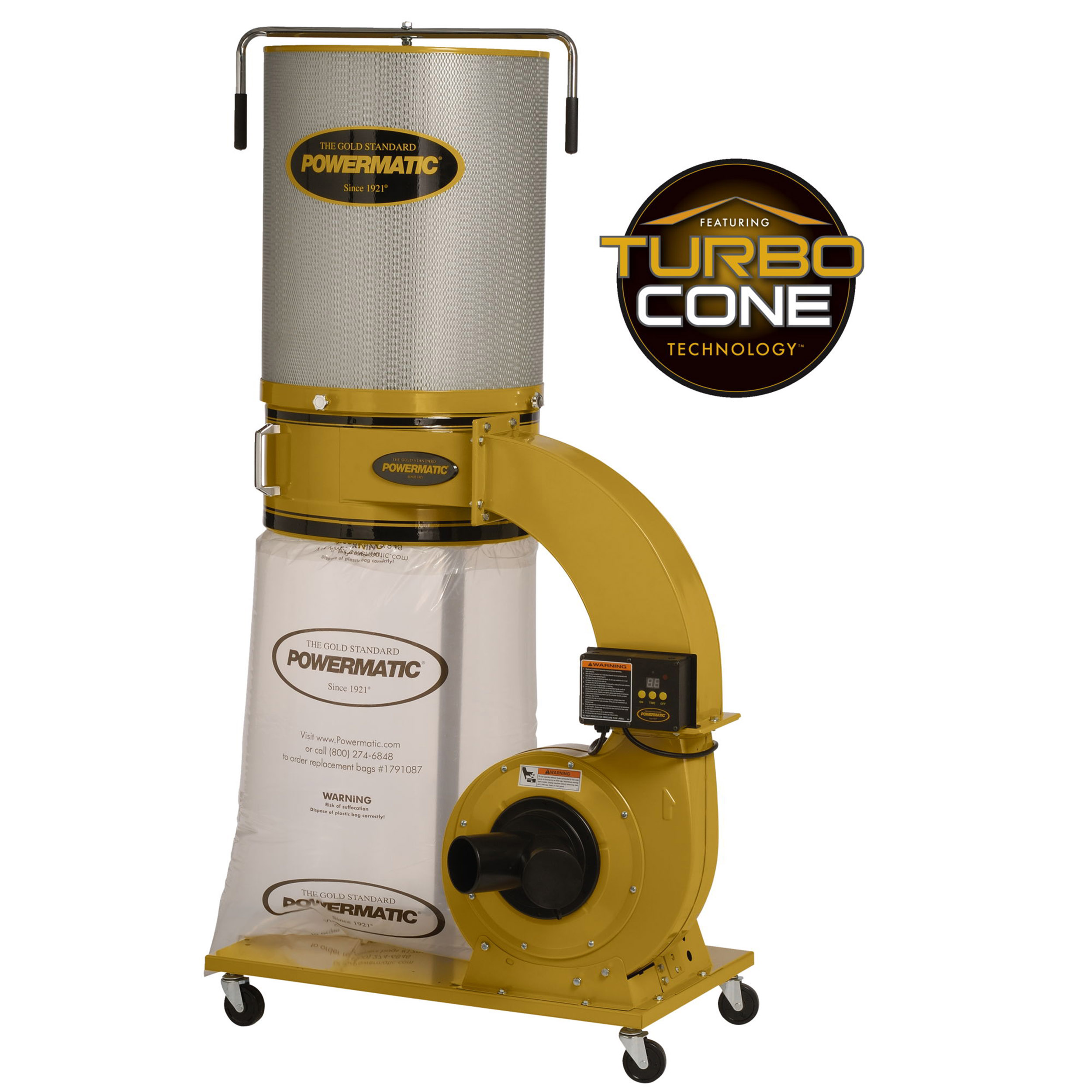 TurboCone Dust Collector, 1.75HP 1PH 115/230V, 2-Micron Canister Kit, Model PM1300TX-CK
