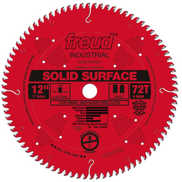 12" Full Kerf Solid Surface Blade