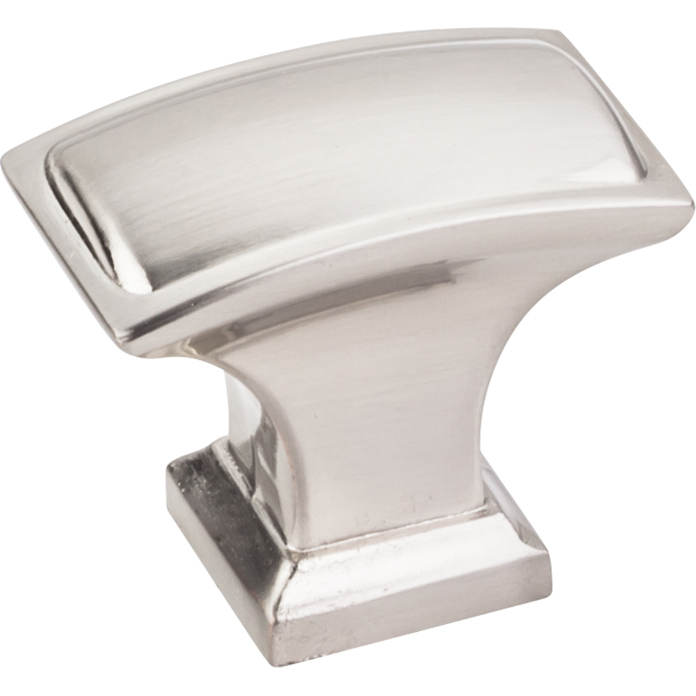 Annadale Rectangle Pillow Top Knob, 1-1/2" O.l., Satin Nickel