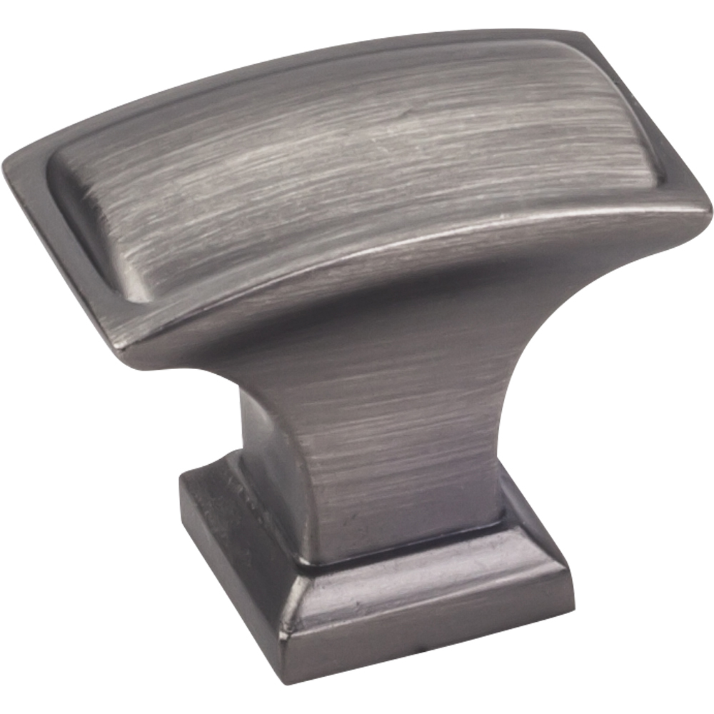 Annadale Rectangle Pillow Top Knob, 1-1/2" O.l., Brushed Pewter