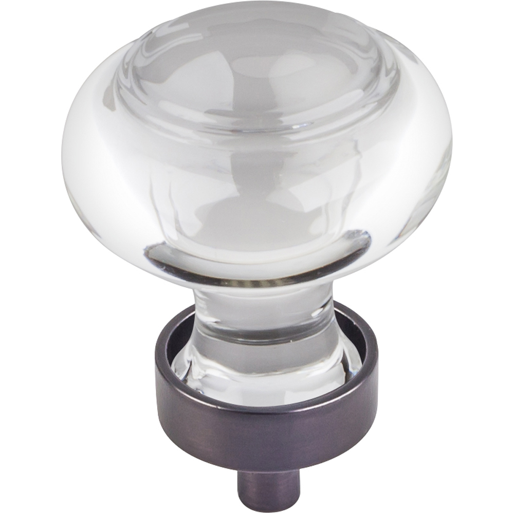 Harlow Small Button Glass Knob, 1-7/16" Dia., Brushed Oil Rubbed Bronze