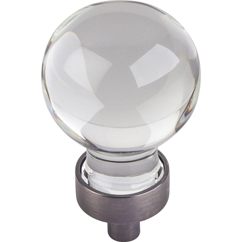 Harlow Small Sphere Glass Knob, 1-1/16" Dia Brushed Pewter