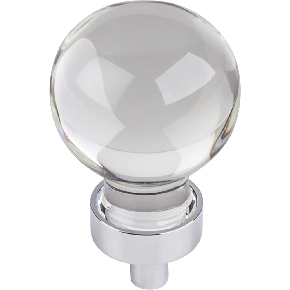 Harlow Small Sphere Glass Knob, 1-1/16" Dia Polished Chrome