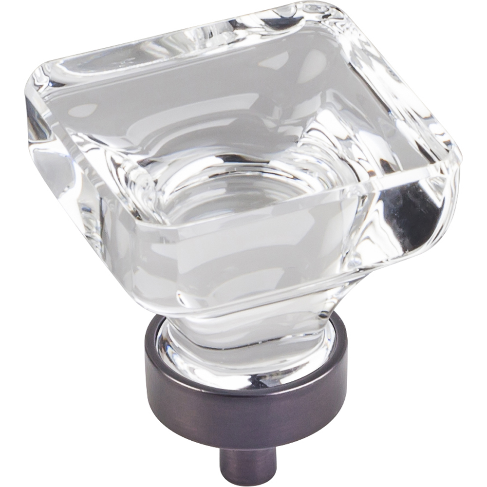 product: Hardware Resources Harlow Large Square Glass Knob, 1-3/8