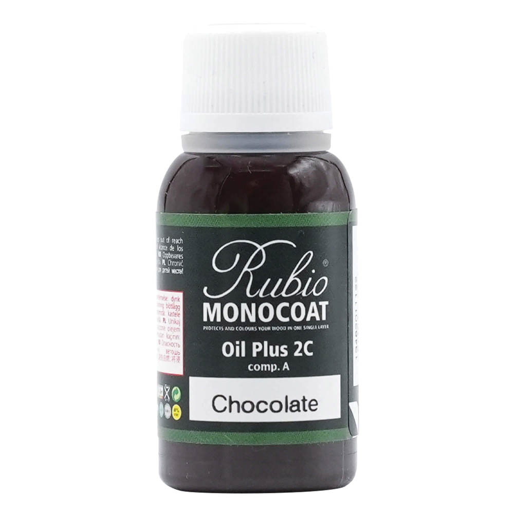 product: Rubio Monocoat Oil Plus Part A - Oil Only - Chocolate - 20 ml shown