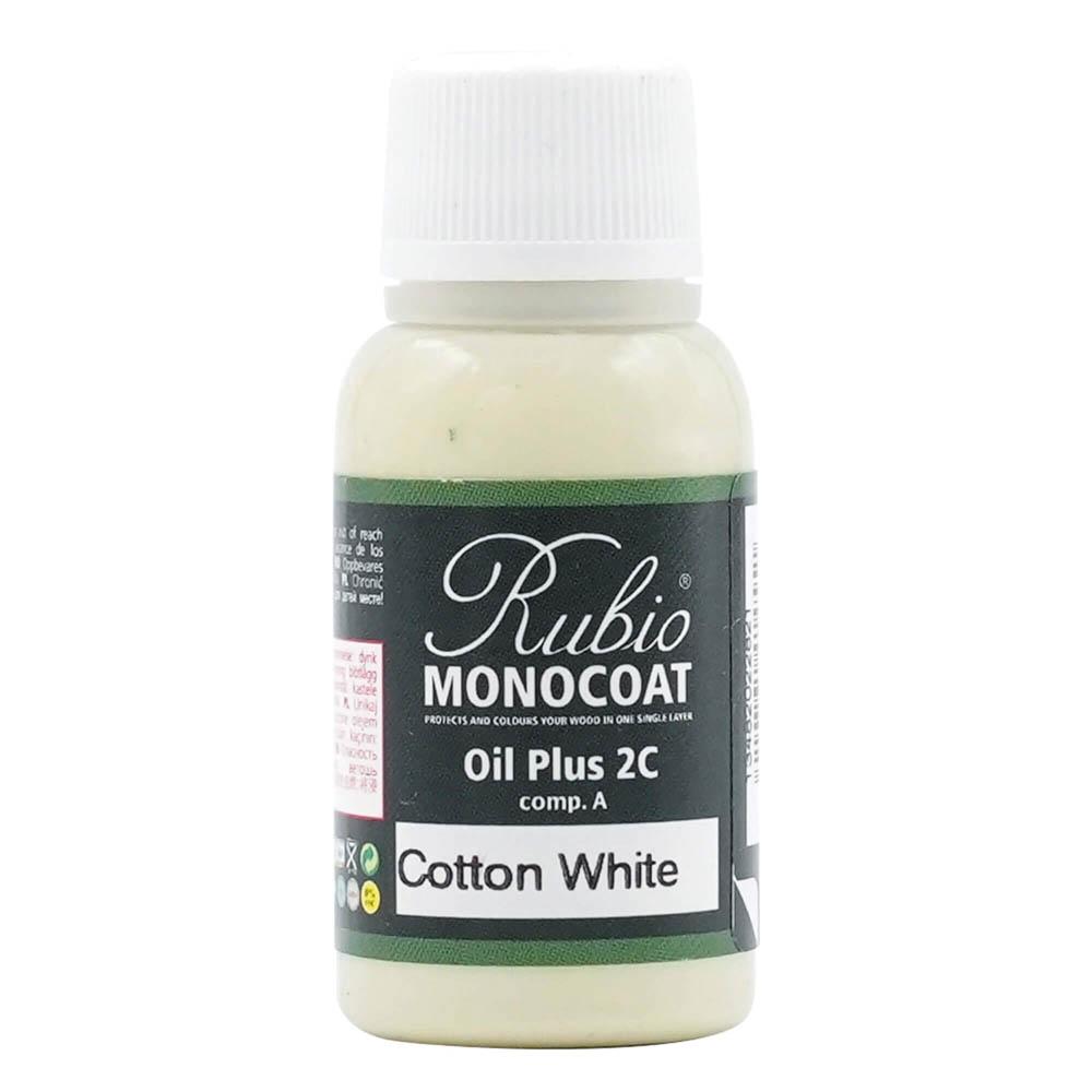 product: Rubio Monocoat Oil Plus Part A - Oil Only - Cotton White - 20 ml shown