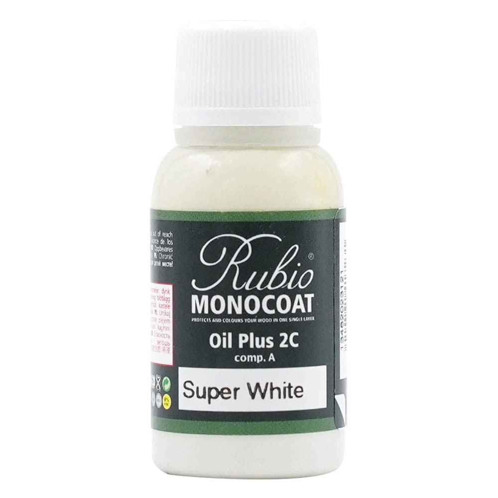 product: Rubio Monocoat Oil Plus Part A - Oil Only - Super White - 20 ml shown