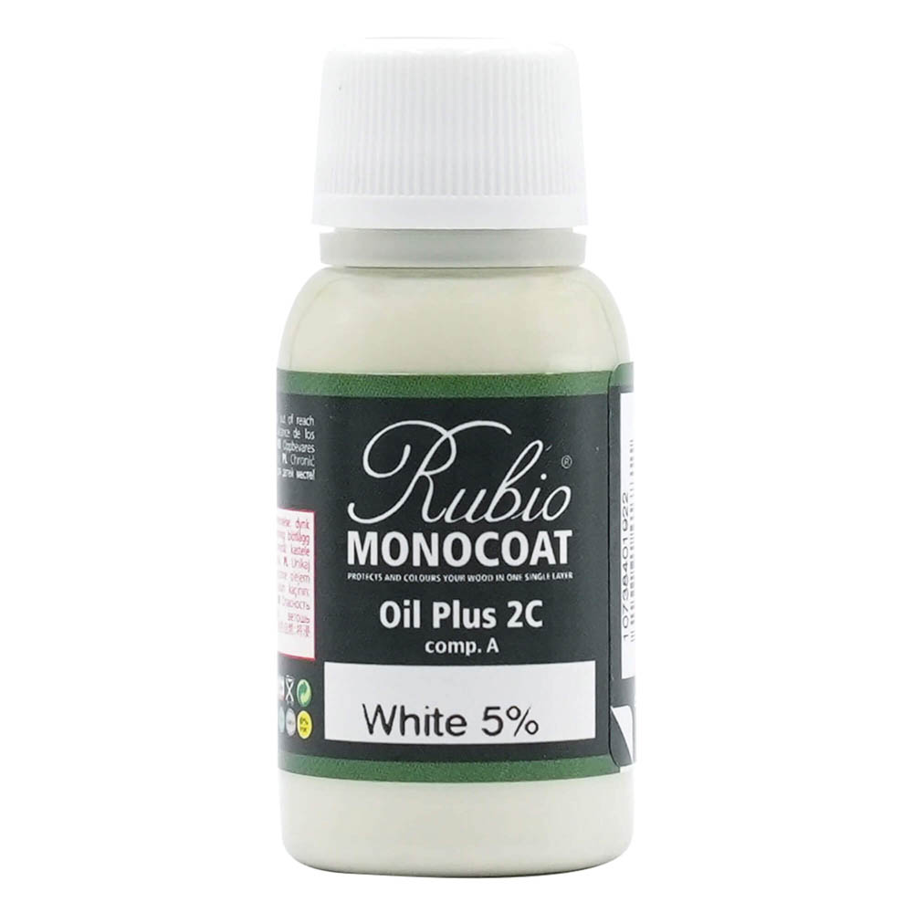 product: Rubio Monocoat Oil Plus Part A - Oil Only - White 5% - 20 ml shown