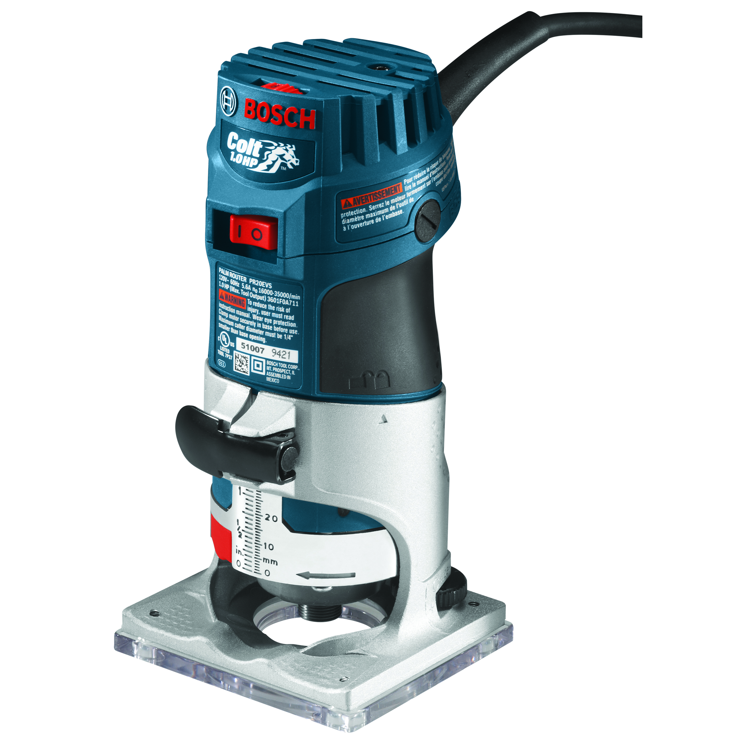 product: Bosch Colt 1 HP Variable-Speed Palm Router shown