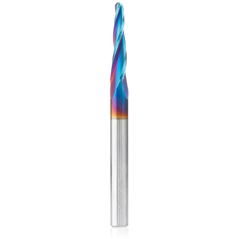 product: Amana Tool 46286-K 2D/3D Carving 3.6 Deg Tapered Angle Ball Nose Triple Flute Router Bit 1/8