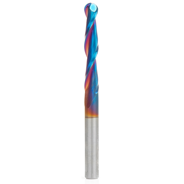 product: Amana Tool 46294-K 2D/3D Carving 0.10 Deg Straight Angle Ball Nose Double Flute Router Bit 1/4