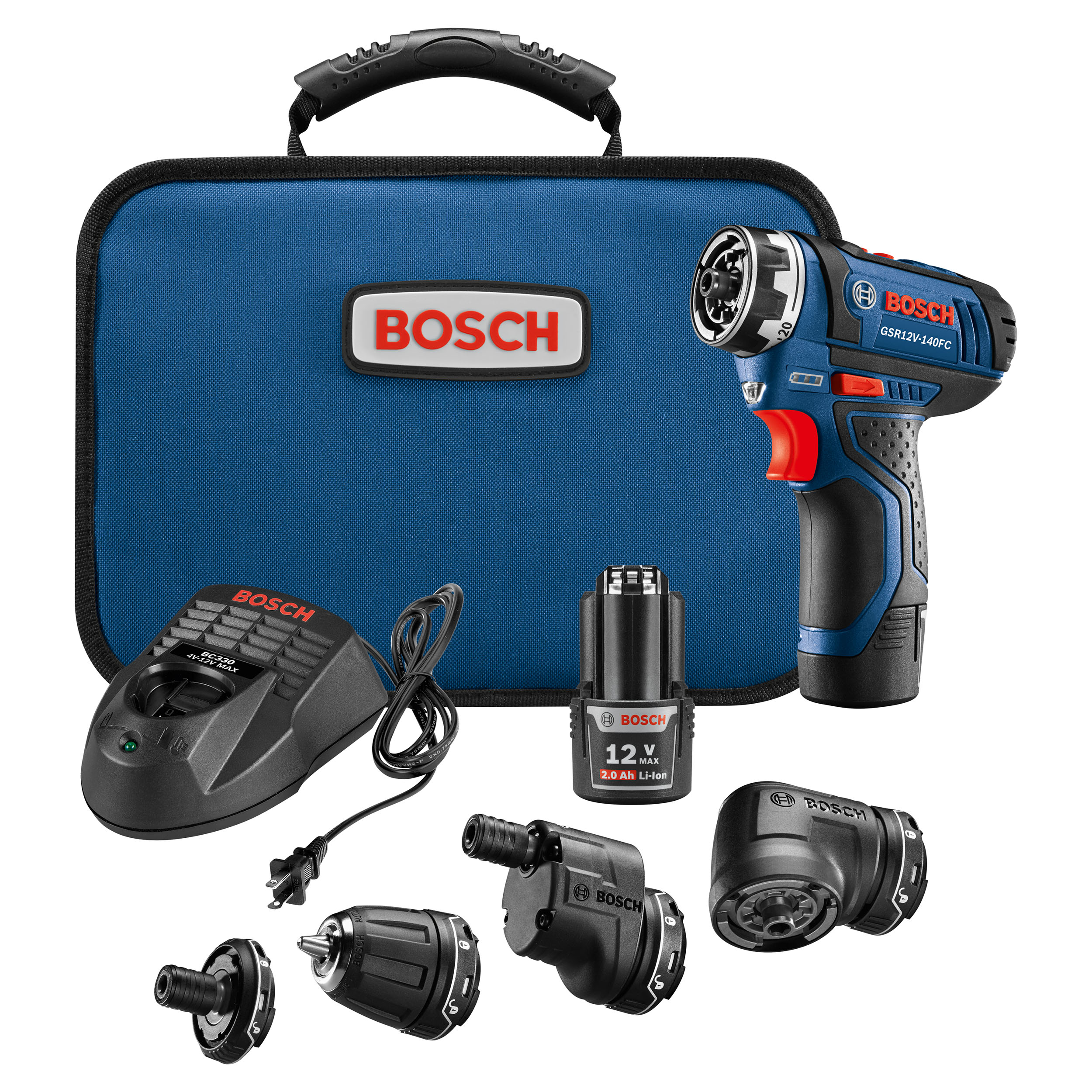 product: Bosch 12V Max Chameleon Drill/Driver System Kit shown