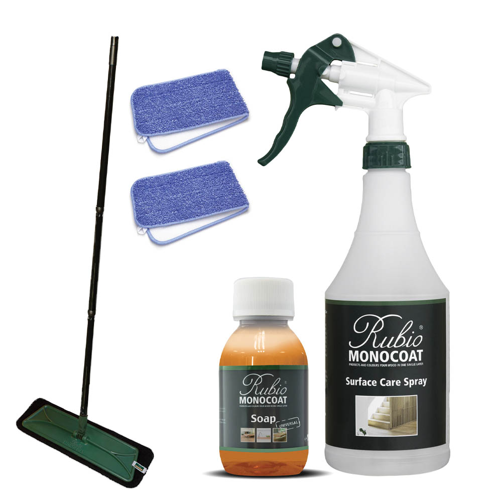 product: Rubio Monocoat Surface Care Spray + Mop shown