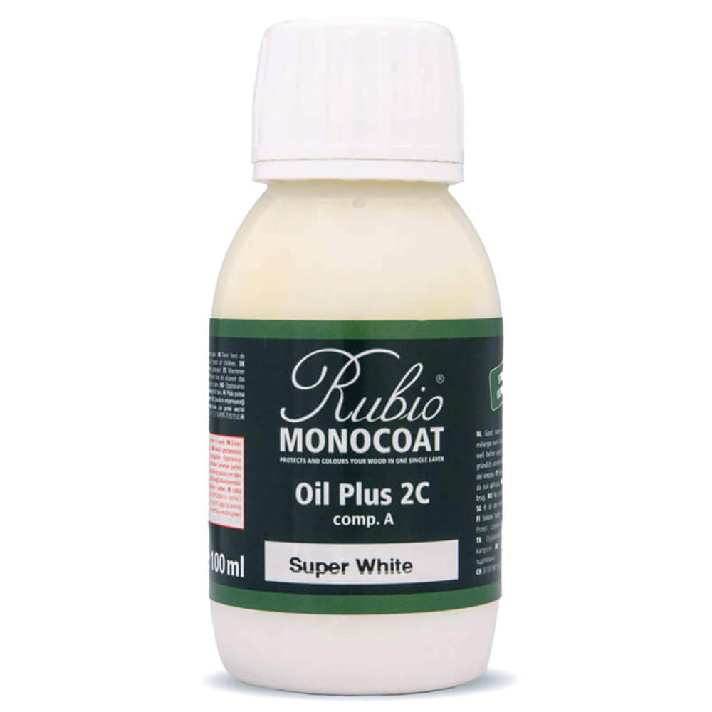 product: Rubio Monocoat Oil Plus Part A - Oil Only - Super White - 100 ml shown
